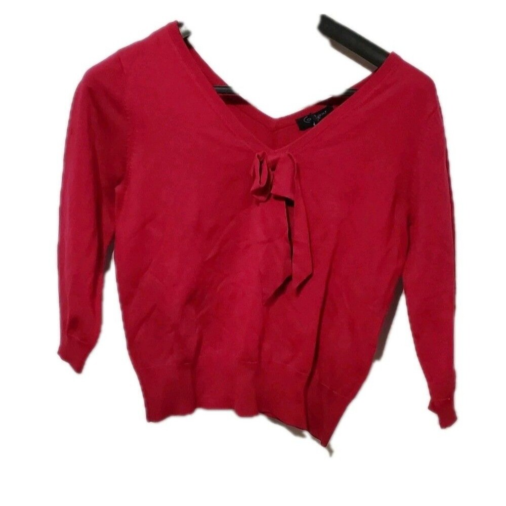 Context Petite Pink Silk Blend Tie Neck Med Sweater Old Money Dopamine Dressing